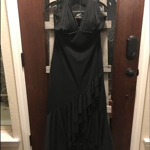 Black halter high low dress